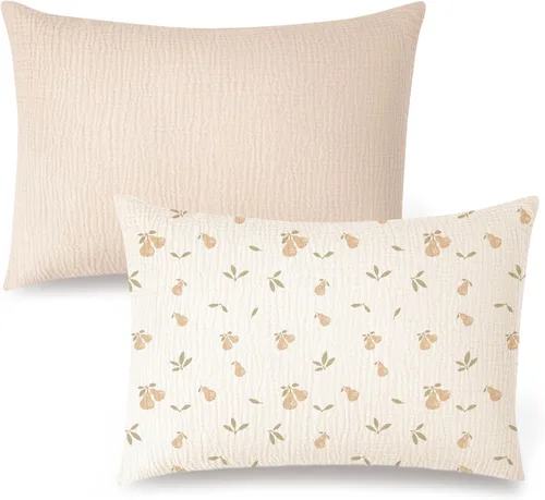 Vista 20 de Konssy Funda de almohada de muselina para niños pequeños para almohada de 13x18, paquete de 2 fundas de almohada de algodón suave y transpirable