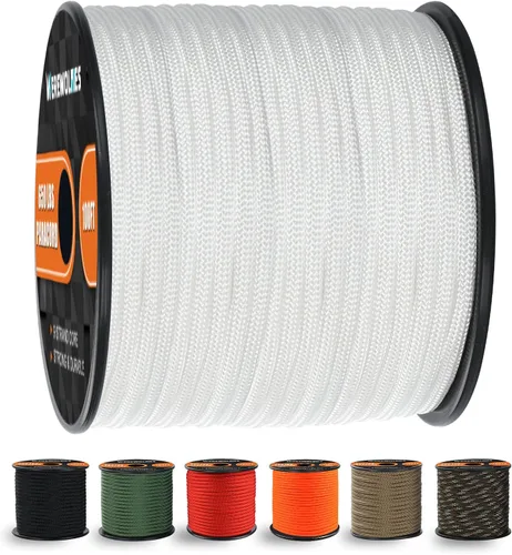 Vista 20 de WEREWOLVES Cuerda de paracaídas de 650 libras, cuerda de paracaídas de 9 hebras, 100 pies, carretes de cuerda de paracaídas de 200 pies, cuerda