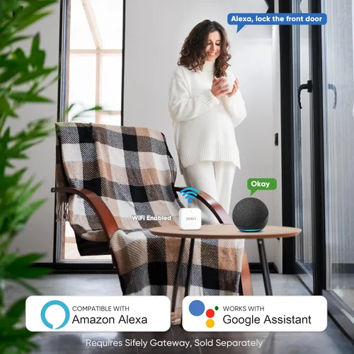 Vista 5 de Cerradura inteligente de puerta con huella dactilar, asa y teclado – entrada sin llave Bluetooth para puerta delantera, hogar, niños, invitados