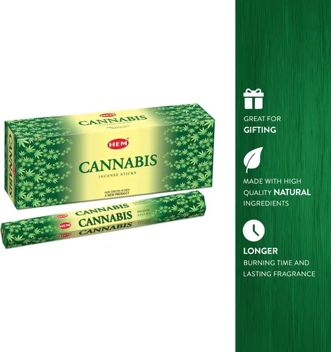 Vista 5 de Caja de 6 tubos Cannabis, de 0.7 oz, incienso de dobladillo