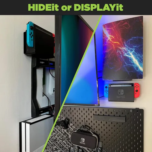 Vista 3 de HIDEit Mounts Switch Wall Mount - American Company, Steel Mount for Nintendo Switch and Nintendo Switch OLED to Safely Store Your Switch Console