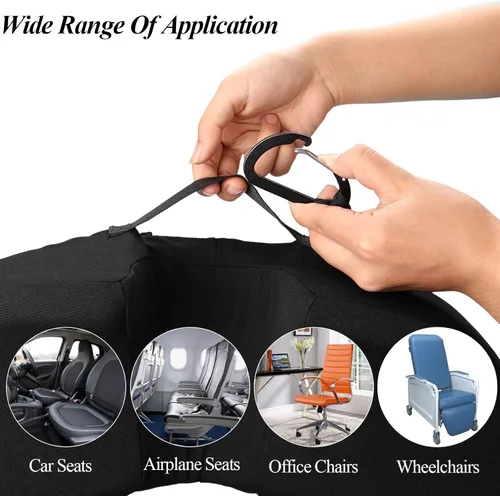 Vista 7 de Almohada grande con forma de dona para aliviar el dolor de coxis, cojín de asiento de rosquilla, almohada de dona para embarazo posparto, ayuda a