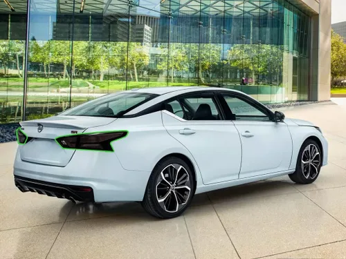 Vista 4 de Rvinyl Kit de película de vinilo precortada para luz trasera tintada en humo opaco compatible con Nissan Altima 2019-2024 - Parte posterior adhesiva
