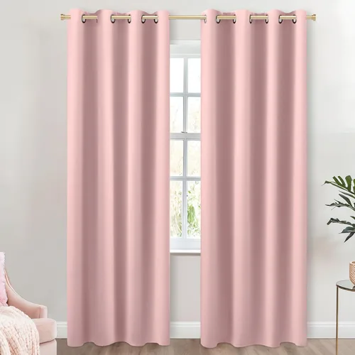 Vista 227 de KOUFALL Cortinas de Baño Aqua para Ventana, Juego de 2 Paneles Decoración Costera Cortinas Cortas Opacas para Ventana Pequeña de Cocina Puerta