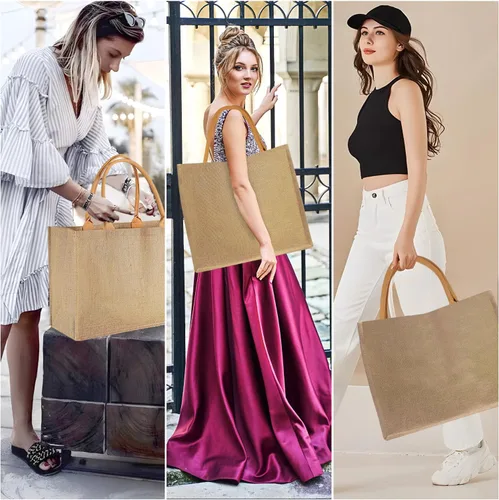 Vista 2 de 12 bolsas de mano con asa para dama de honor, regalos de boda, bolsa de regalo para mujer, bolsa de bienvenida reutilizable a granel para compras