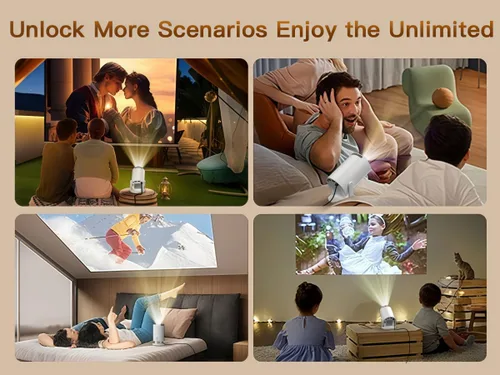 Vista 11 de [Aplicaciones integradas y actualizadas en 2025] Mini proyector con Wi-Fi 6 y Bluetooth 5.4, soporte 1080P 4K Full HD, Auto Keystone 360° Proyector