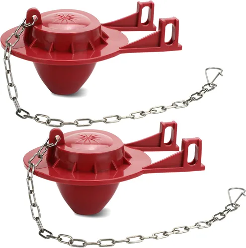 Vista 9 de Juego de 2 aletas de repuesto para inodoro de 2 pulgadas, de alto rendimiento, universal, con cadena y gancho de acero inoxidable, goma de larga