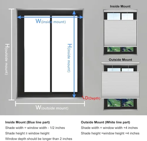 Vista 29 de Changshade Persianas Celulares Opacas sin Cordón, Persianas de Arriba hacia Abajo y de Abajo hacia Arriba para Ventanas, Persianas de Ventana