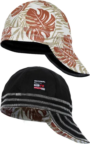 Vista 8 de BOCOMAL Gorro de Soldadura Resistente al Fuego CAT2 de Peso Medio con Estampado, Gorras de Soldador de 6 Paneles - Juego de 2