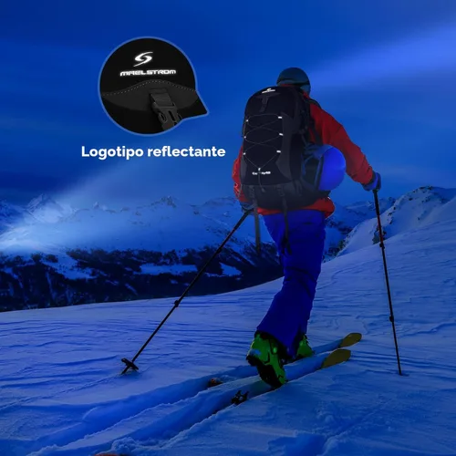 Vista 6 de Mochila de senderismo Maelstrom, mochila de camping, mochila de senderismo impermeable de 40 l con cubierta para la lluvia, mochila ligera de viaje