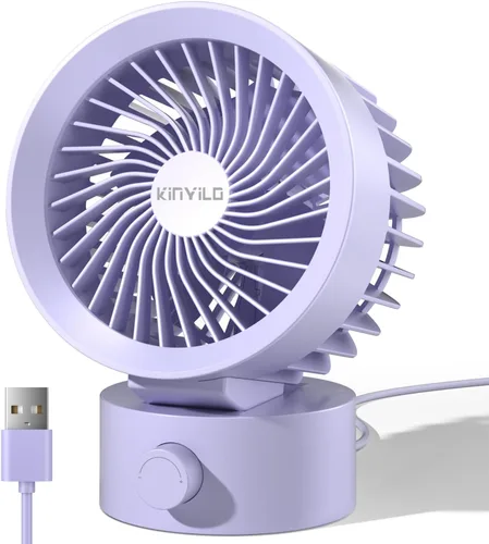 Vista 9 de Ventilador de escritorio USB pequeño, silencioso, velocidad continua, ajuste flexible, mini ventiladores para el hogar, oficina, dormitorio