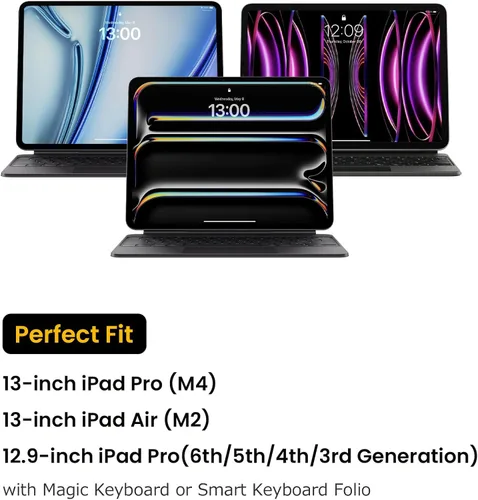 Vista 6 de tomtoc Funda tipo cartera para iPad Pro M5/M4 de 13 pulgadas, iPad Air M3/M2 2025-2024, iPad Pro M2/M1 de 12.9 pulgadas, funda protectora