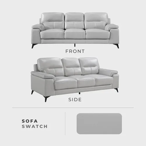 Vista 5 de Lexicon Sofá de cuero, sofá moderno, sofá de cuero de grano superior, sofá de gran tamaño para sala de estar, dormitorio, oficina, apartamento