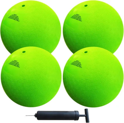 Vista 10 de AppleRound Bolas de juego Dodgeball de 8.5 pulgadas, paquete de 4 bolas con 1 bomba, tamaño oficial para Dodge Ball, balonmano, campamentos