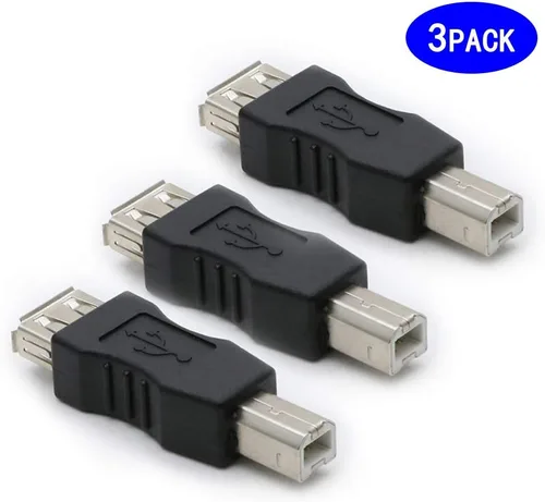 Vista 2 de 3 Pack USB 2.0 AF/BM Adapter Type A Female to USB B Print Male Adapter Connector Converter Plug