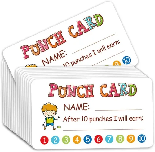 Tarjeta perforadora, 100 tarjetas de incentivo de recompensa para profesores, tabla de comportamiento para niños, suministros de aula de escuela en