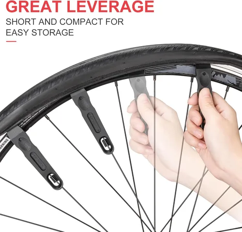 Vista 7 de Kit de herramientas de reparación de bicicletas-Kits de inflador de CO2 con cartuchos de CO2, multiherramientas 8 en 1, bolsa de sillín, parches