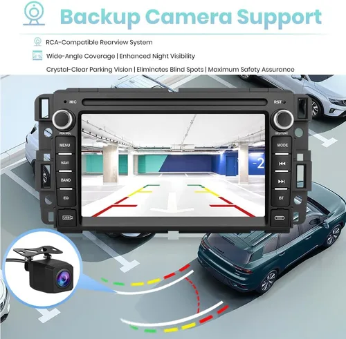 Vista 4 de Estéreo de coche Android 15 para Chevrolet Silverado Tahoe GMC Sierra Yukon con pantalla táctil HD de 7 pulgadas, CarPlay inalámbrico y Android