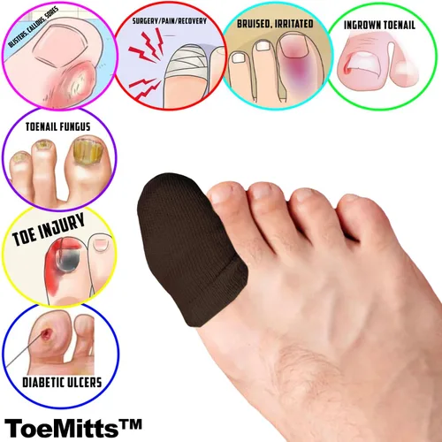 Vista 3 de BOUNCEBACK BIG TOE - Calcetines protectores de algodón suave para uñas encarnadas, úlceras diabéticas, agarre interior antideslizante