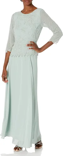 Vista 11 de J Kara Vestido con cuentas florales 3/4 para mujer Negro (black/Gun)