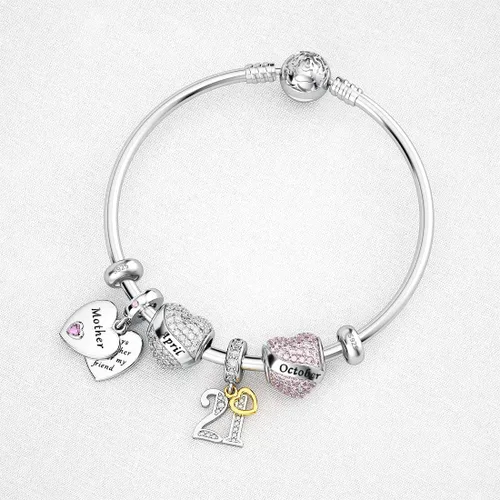 Vista 5 de DALARAN Cuentas de tapón para pulseras de plata de ley 925 con clip espaciador para pulseras, Esmalte