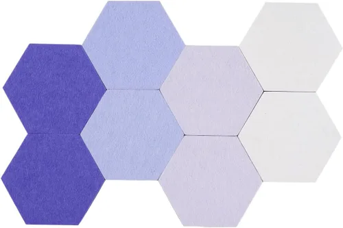 Vista 9 de LAJAR 8 piezas de azulejos de tablero de anuncios de fieltro hexagonal, azulejos de pared de tablero de pines autoadhesivos de fieltro para fotos