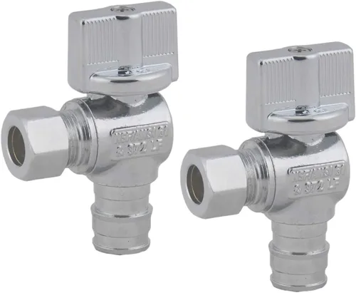 LD Válvula- 1/4 ángulo de giro PEX A válvula de parada, 1/2 pulgada Exp(F1960) x 3/8 pulgadas OD Proprex ángulo de cierre de la válvula, válvula de