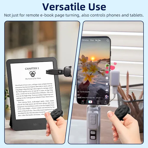 Vista 5 de Girador de páginas con control remoto para Kindle PaperWhite Oasis Kobo, accesorios de lectura, novelas y lectores electrónicos, cámara
