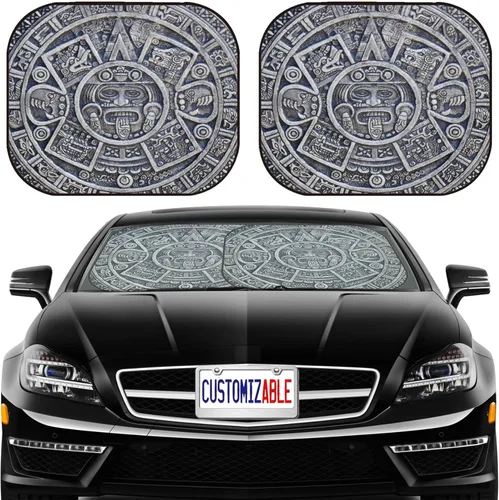 MSD Parasol para parabrisas de automóvil, ajuste universal, paquete de 2, bloquea el deslumbramiento, los rayos UV y el calor, protege el interior