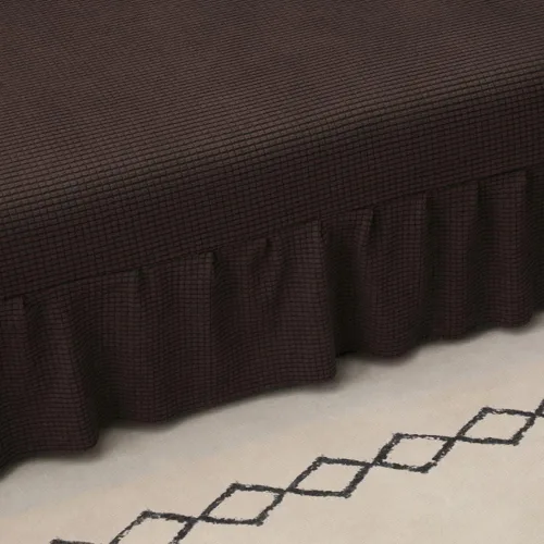 Vista 7 de Funda elástica para futón sin brazos con falda de punto jacquard para sofá cama, lavable a máquina, funda de sofá futón, protector de muebles