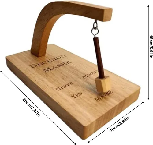 Vista 8 de MSUIINT Tomador de decisiones, balancea el péndulo estándar y encuentra la respuesta a tu pregunta, selector magnético oscilante creativo de madera