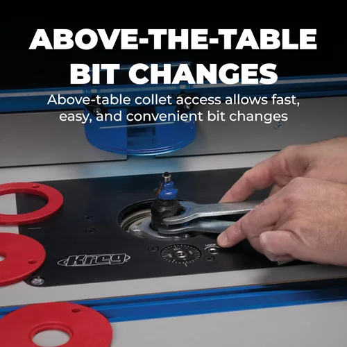 Vista 3 de Kreg PRS5000 Precision Router Lift - Router Table Lift System - Durable Router Plate Insert - Router Table Plate Insert - For Quick, Accurate