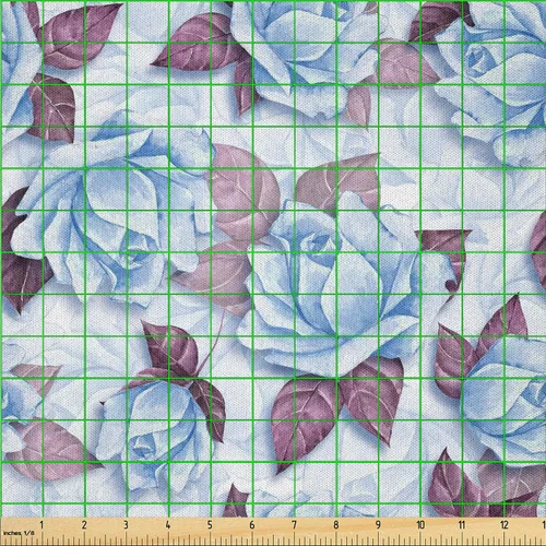 Vista 57 de Ambesonne Ivy Leaves Fabric by The Yard, Contemporary Design of Fantasy Themed Dreamy Leafy Pattern on Dark Back, Microfiber Fabric for Arts and