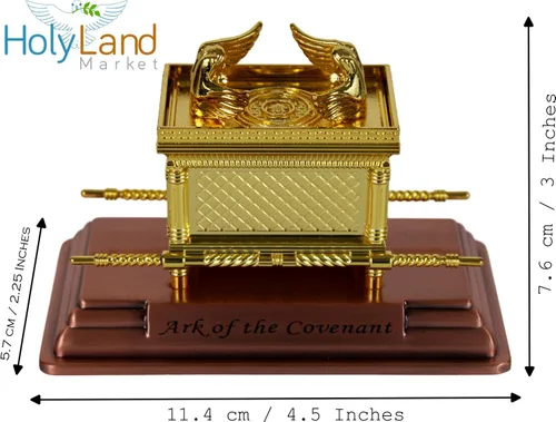 Vista 2 de Holy Land Market El Arca de la Alianza bañado en oro (pequeño, solo arca) Solo arca, sin contenido, caja de 2.25 x 1.5 x 2.5 pulgadas, 4.5 x 2.25