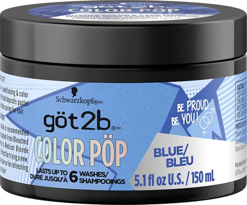 Got2B Color Pop - Mascarilla semipermanente de color para el cabello, azul, 5.1 onzas