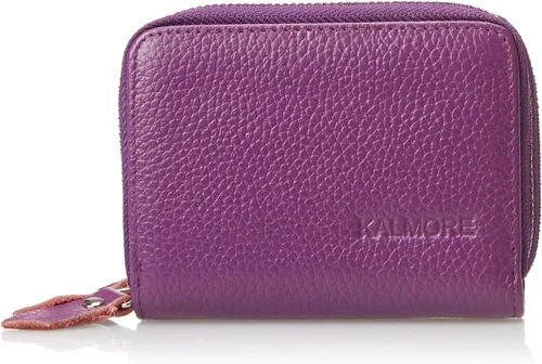 KALMOR Billeteras de piel para mujer, con doble cremallera, con bloqueo RFID y bolsillo para monedas, 4. 25 x 3. 0 x 1.5