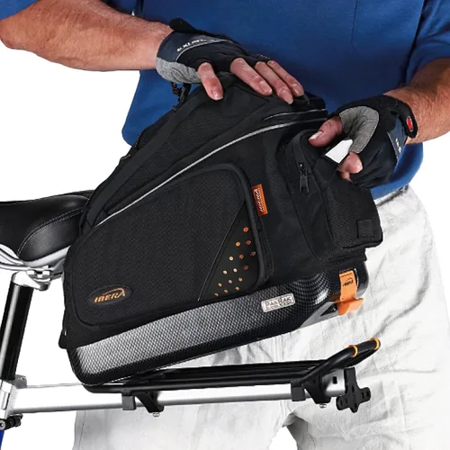 Vista 10 de Ibera Bolsa de Bicicleta MIK Commuter 15L - Bolsas de Bicicleta con Clip para Bicicletas con Funda para Laptop, Múltiples Bolsillos y Correa