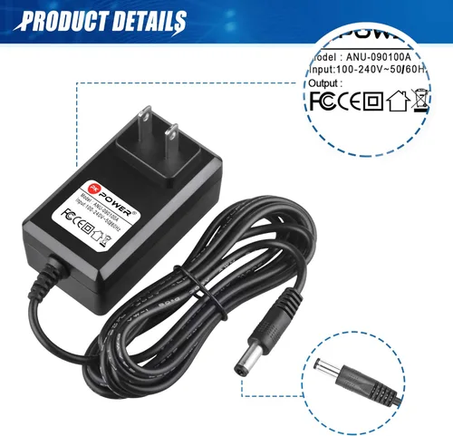 Vista 7 de PKPOWER Adaptador de corriente continua de 9V 1A, conector recto de 5.5/0.098 in, fuente de alimentación de repuesto para Proctor Gamble