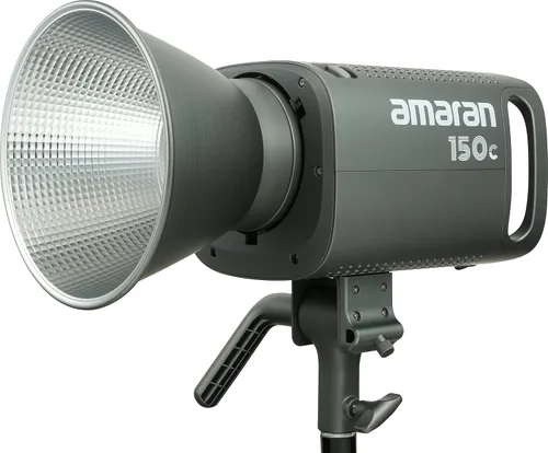 Vista 2 de Aputure Amaran 150c luz de video COB, RGBWW 150W, CCT de 2,500K a 7,500K con ajuste G/M, 15,610 lux @ 1m con hiperreflector, control por APP