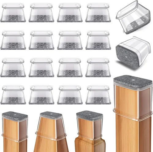 Vista 8 de 24 protectores de suelo redondos para patas de silla, de fieltro de silicona, almohadillas para patas de muebles, cubiertas para pisos de madera