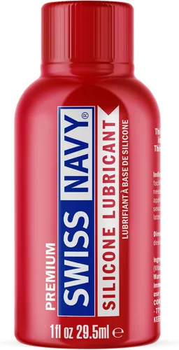 Swiss Navy Lubricante Premium a Base de Silicona - 1 oz - Lubricante Personal para Hombres, Mujeres y Parejas - Seguro para Condones y Látex -