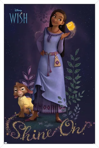 Vista 14 de Trends International Disney Wish - Póster de pared Asha, 22.37 x 34.00 pulgadas, versión enmarcada en bronce Versión con marco de bronce