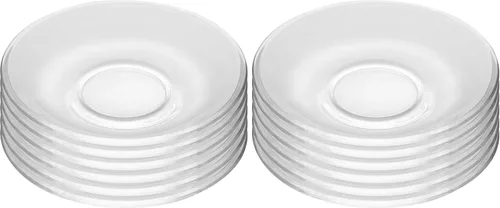 Vista 8 de WHJY 6 platos de vidrio transparente, juego de platos de vidrio de 5 pulgadas, pequeños platos de postre platos de té a granel