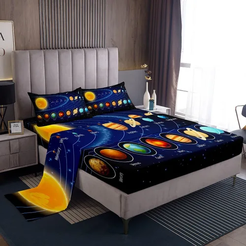 Vista 24 de Feelyou - Juego de sábanas de sirena, tamaño individual, arcoíris, cola de sirena impresa, juego de ropa de cama colorida, lindo juego de sábanas