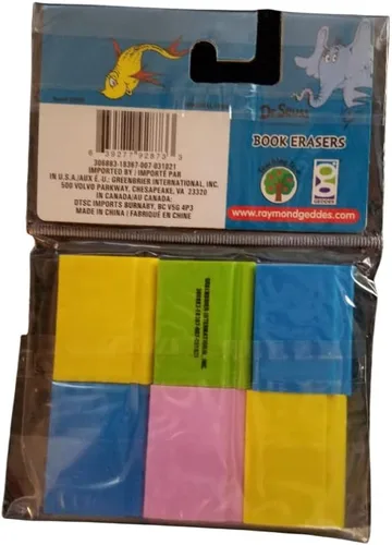 Vista 2 de Dr. Seuss - Gomas de borrar con temática - 6 borradores cada uno