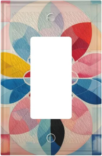 Cubiertas decorativas para interruptor de luz de arte BOHO, figura abstracta de 1 gang, salida basculante, placa frontal decorativa del interruptor,