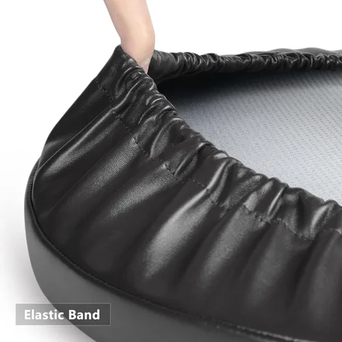 Vista 3 de Shinnwa Cojín redondo de espuma para taburete de bar, cojines de asiento acolchados de cuero impermeable con parte inferior elástica y Negro