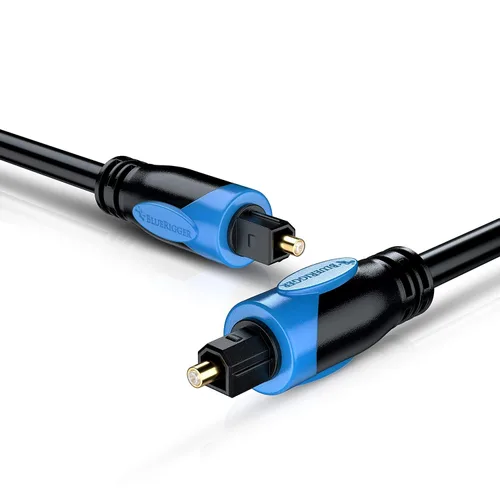Vista 11 de BlueRigger Toslink - Cable de audio óptico digital - 1.5 pies - (cable de fibra óptica, chapado en oro de 24 K) S/PDIF Cable óptico de audio digital