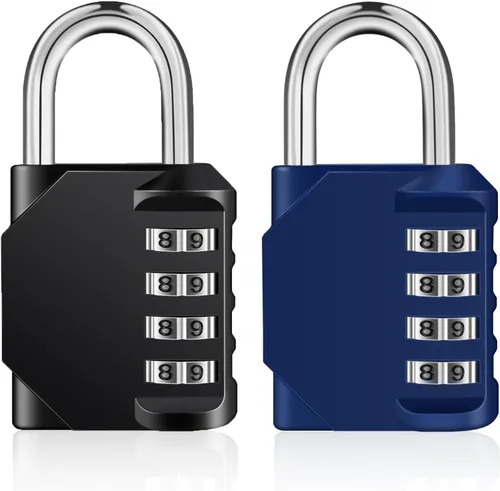 Vista 19 de ZHEGE - Candado para gimnasio, candado de combinación resistente a la intemperie para exteriores [2023 Actualizado] Candado de combinación de 4