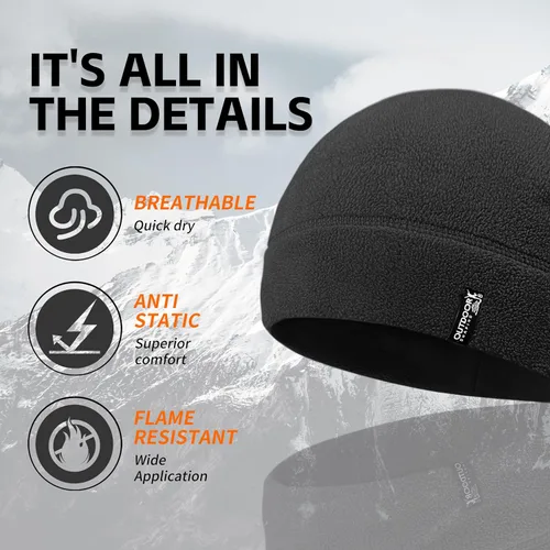 Vista 3 de Gorra táctica de forro polar para invierno, gorro cálido para múltiples estaciones, gorra de reloj militar, paquete de 2